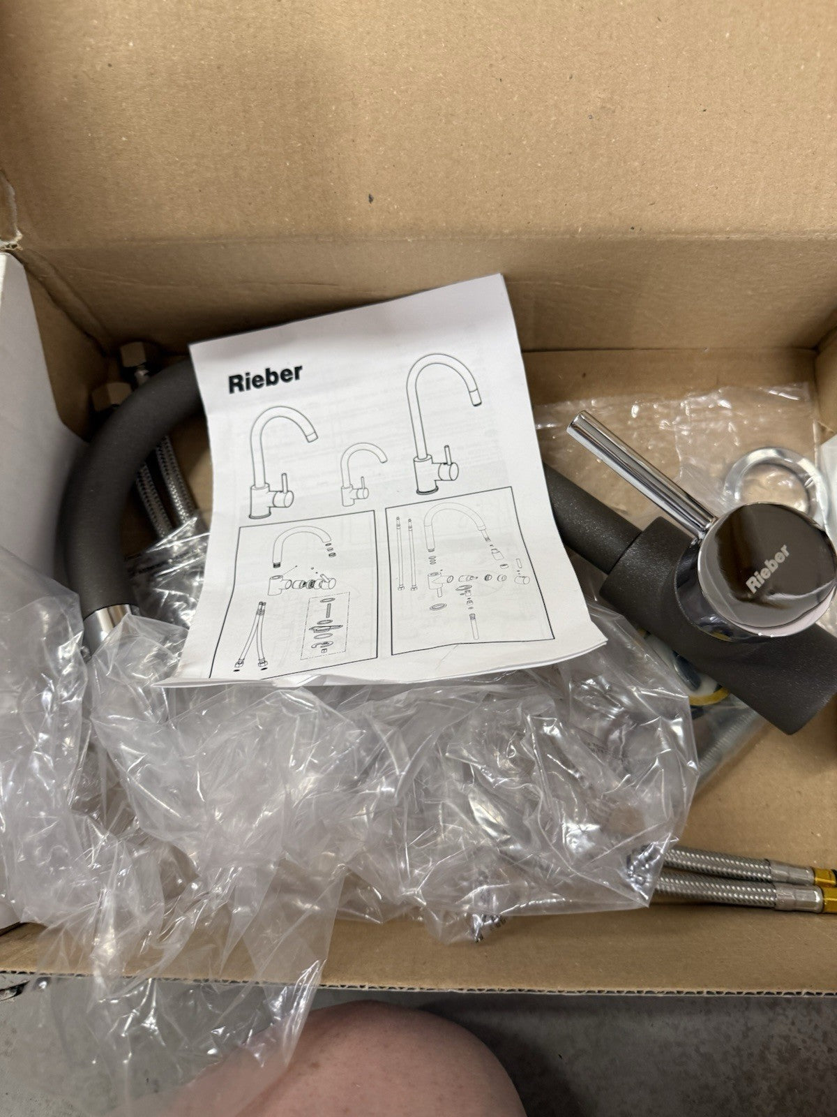 Rieber Pure Espresso Kitchen Tap 72072905 Single Lever 360° Swivel Brand New