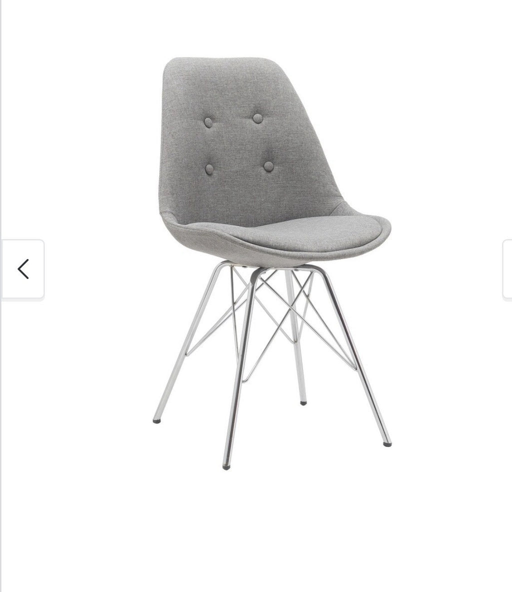 Porthos Home Upholstered Dining Chair with Chrome Metal Legs
