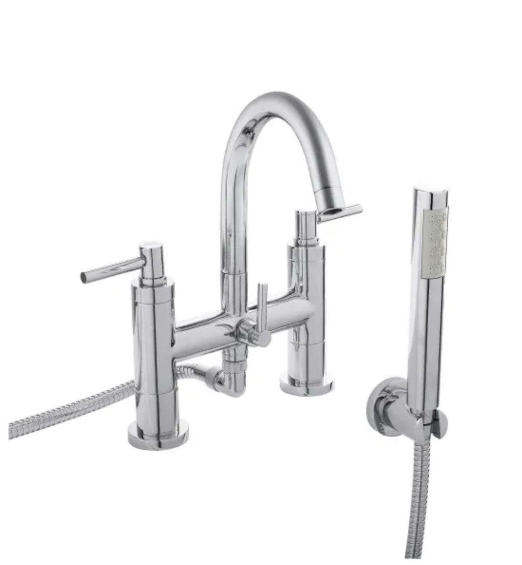 Hudson Reed Tec Lever Bath Shower Mixer Tap TEL354 Chrome Shower Kit BNIB