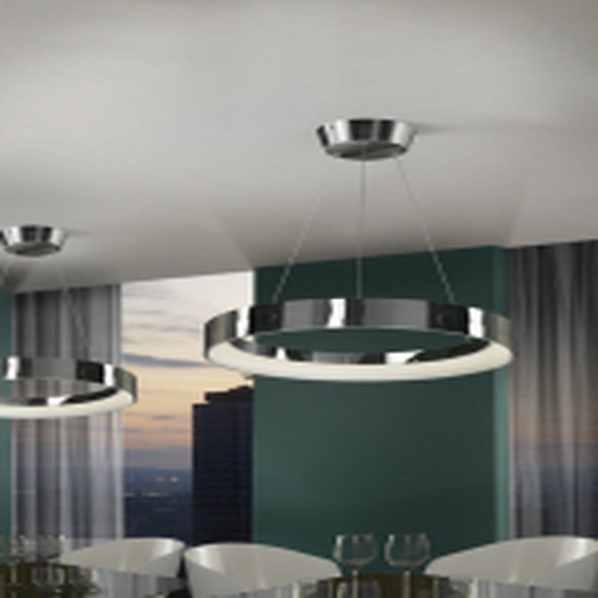 Schuller Lampara Cronos LED Light Ceiling Pendant Light Dimmable Chrome