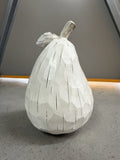 The Satchville Medium Polyresin Pear Ornament White Rustic Home Decor 21.5cm