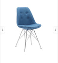 Porthos Home Upholstered Dining Chair with Chrome Metal Legs