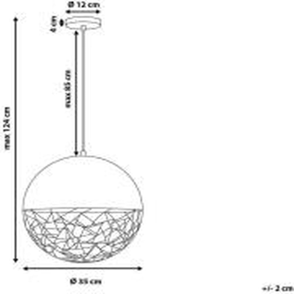 Beliani Padma 1-Light Globe Ceiling Pendant Metal Framework Black and Copper