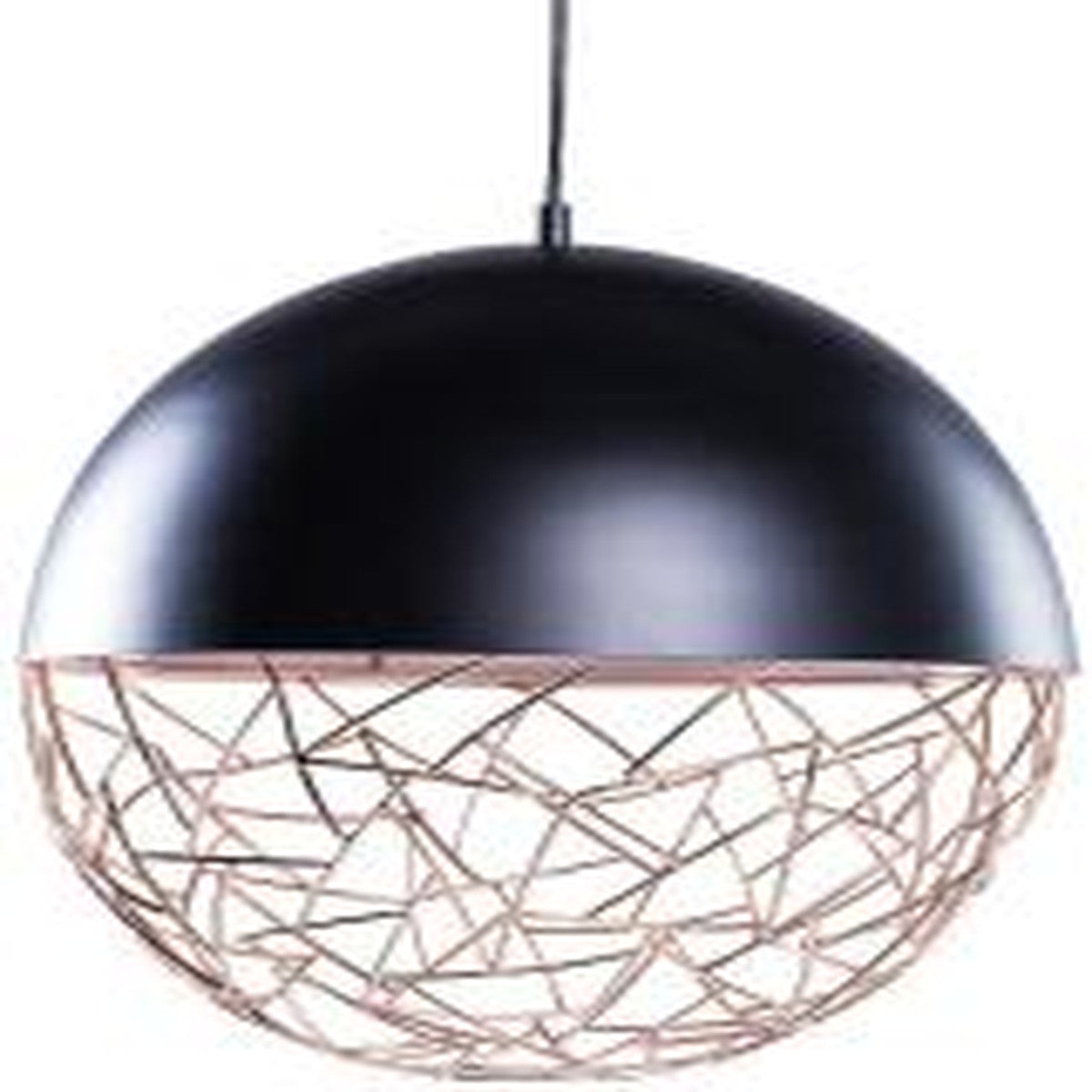 Beliani Padma 1-Light Globe Ceiling Pendant Metal Framework Black and Copper