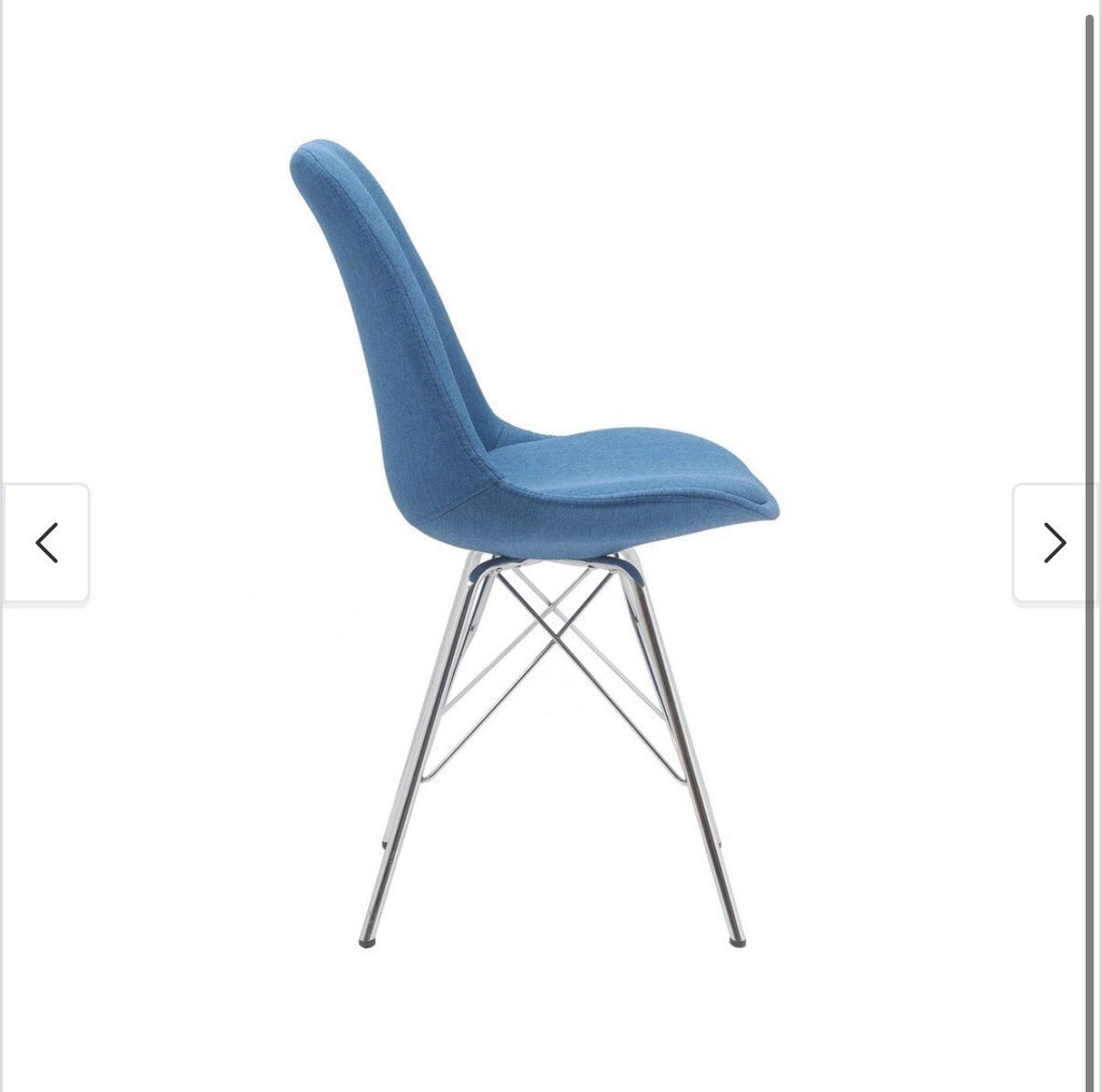 Porthos Home Upholstered Dining Chair with Chrome Metal Legs
