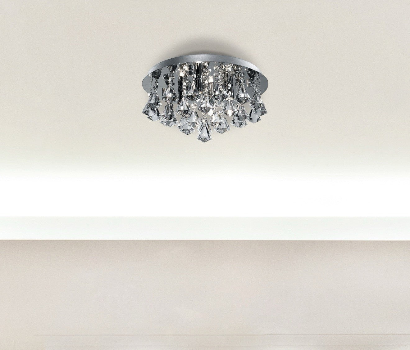 Searchlight Hanna Bathroom Flush Ceiling Light 4404-4CC-LED Chrome Crystal IP44