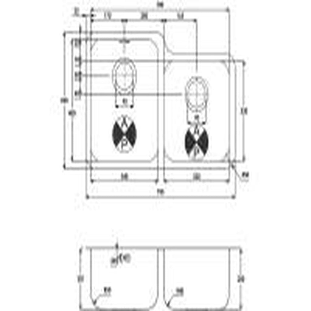 Abode Matrix R50 1.75 Double Bowl Undermount Kitchen Sink Stainless Steel
