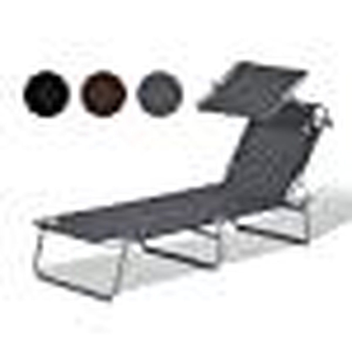 Outsunny Outdoor Garden Reclining Chair Sun Bed Lounger with Canopy Grey