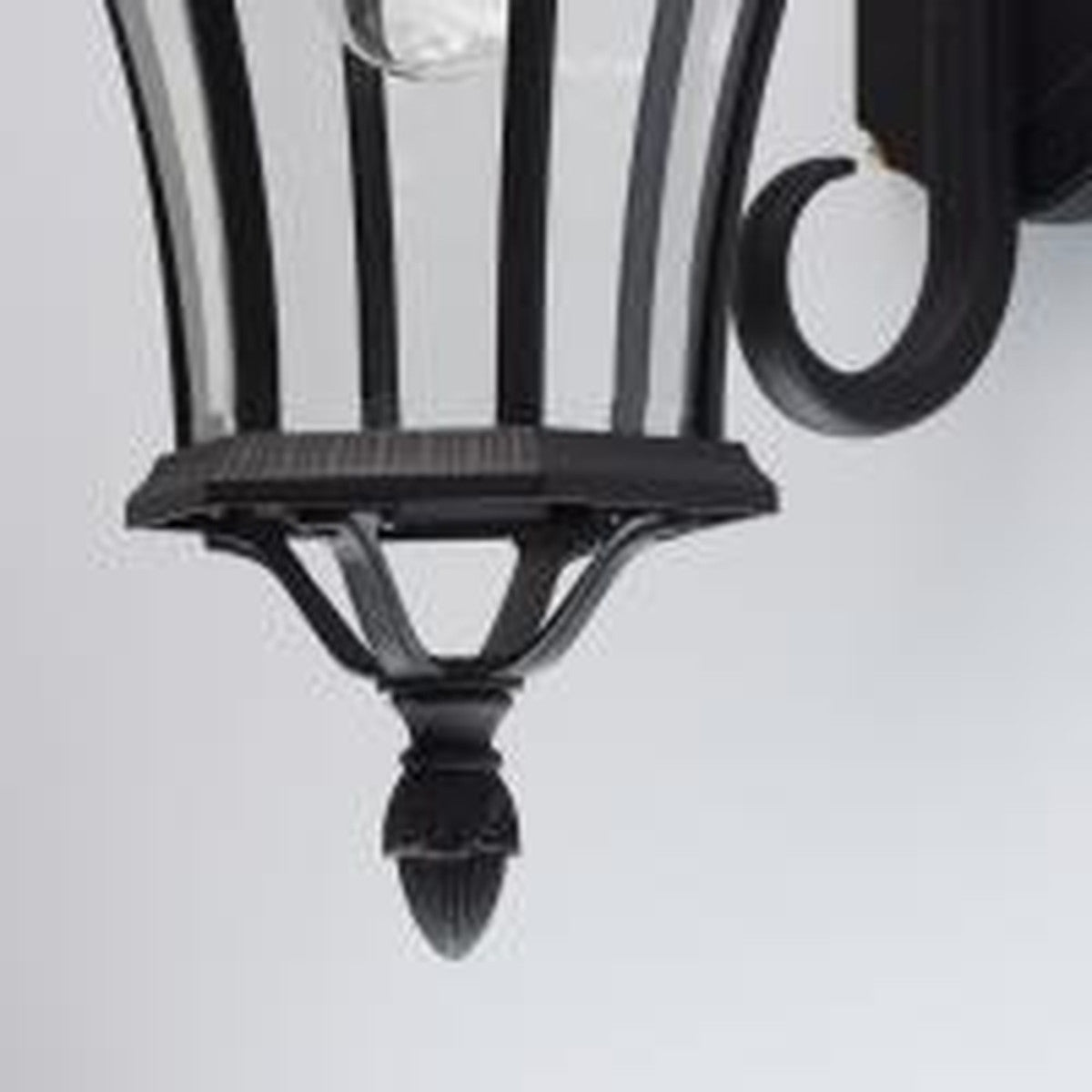 De Markt Outdoor Street Sandra 1 Light Wall Light Lantern, Black Glass Shade