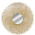Bluebone Home LAW88 Round Rattan Wall Mirror 90cm – Natural Brown – Boxed