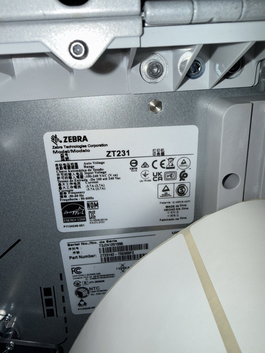 Zebra ZT231  Thermal Transfer Label Printer 203dpi USB Ethernet Bluetooth