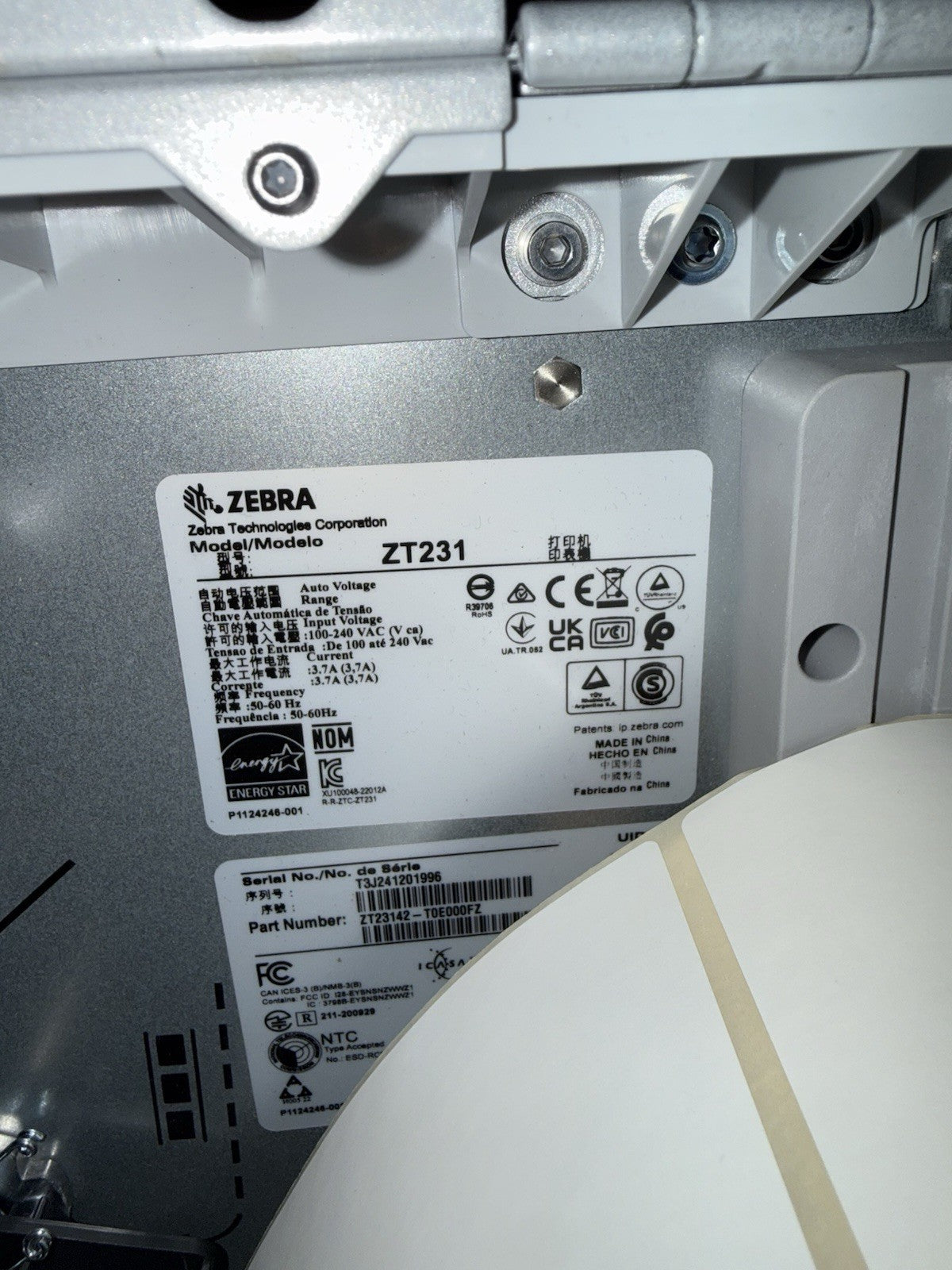 Zebra ZT231  Thermal Transfer Label Printer 203dpi USB Ethernet Bluetooth