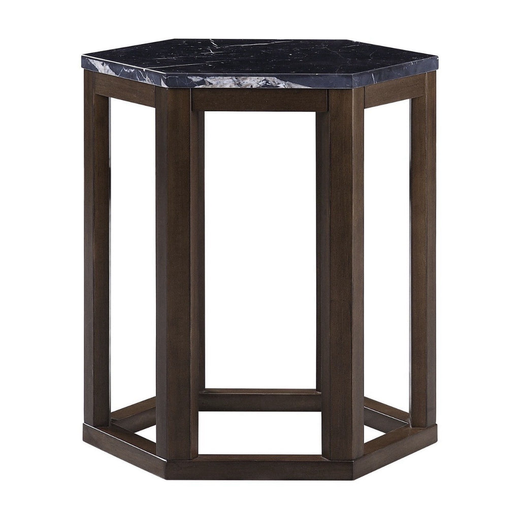 ACME Furniture Reon 82467 Marble Top Walnut End Tables Set of 2 Brand New Boxed