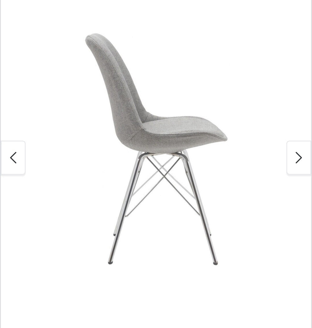 Porthos Home Upholstered Dining Chair with Chrome Metal Legs