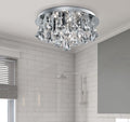 Searchlight Hanna Bathroom Flush Ceiling Light 4404-4CC-LED Chrome Crystal IP44