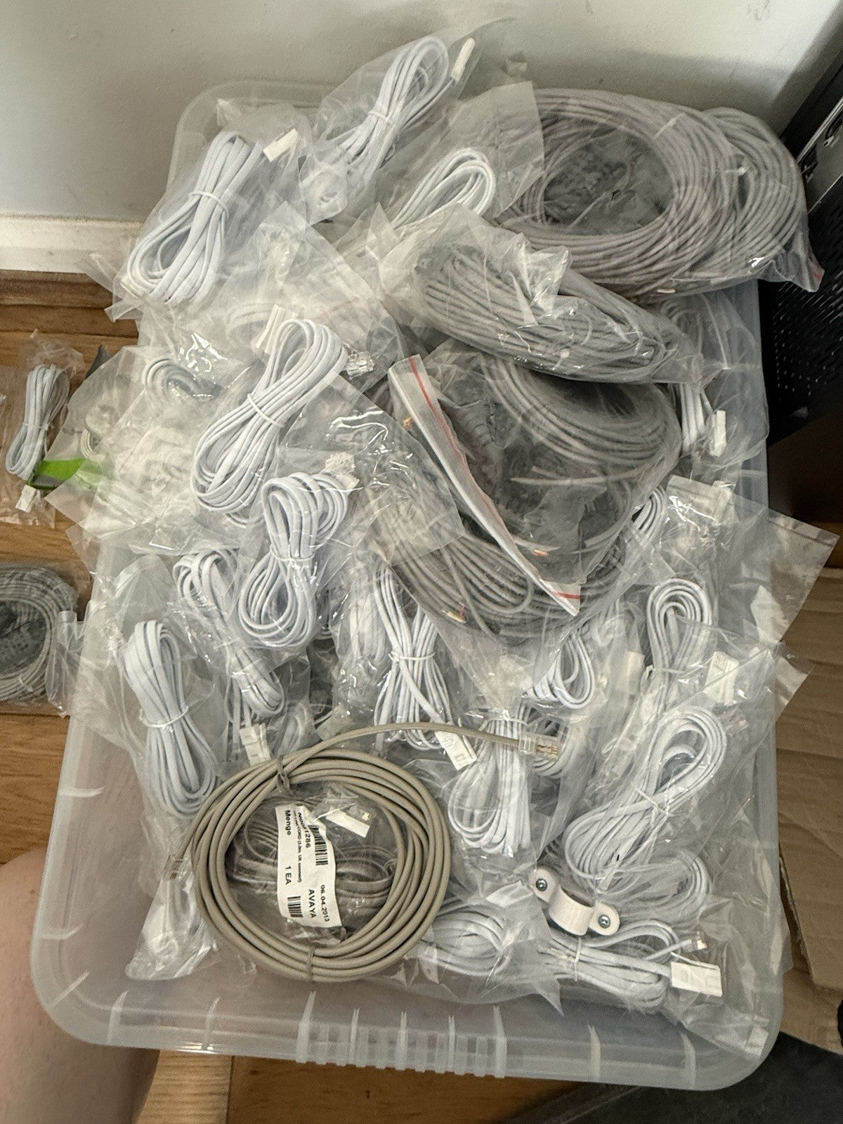 Huge Job Lot 100+ New RJ11 RJ45 Telephone Network CCTV Cables Avaya Mixed Brands
