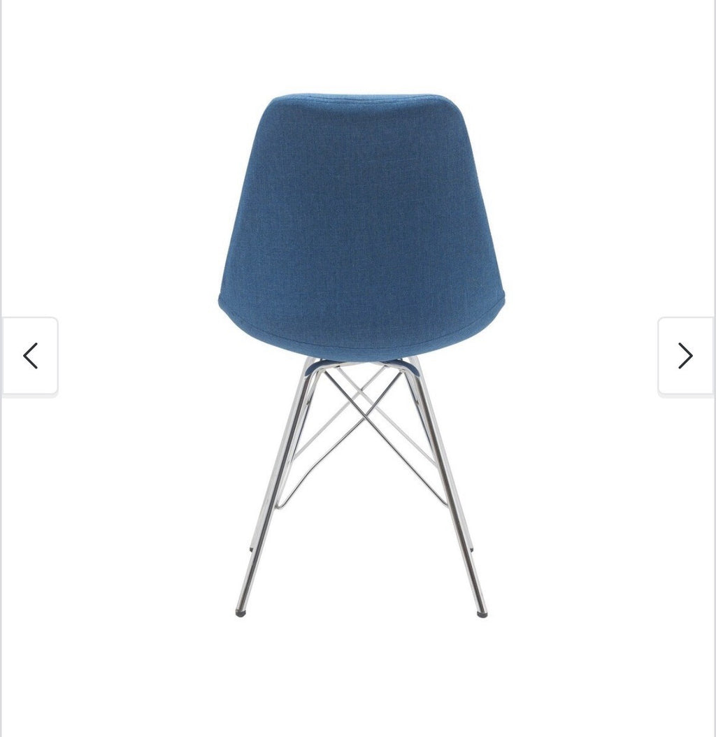 Porthos Home Upholstered Dining Chair with Chrome Metal Legs