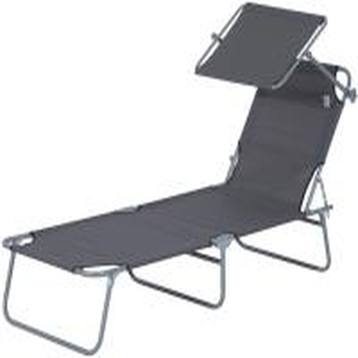 Outsunny Outdoor Garden Reclining Chair Sun Bed Lounger with Canopy Grey