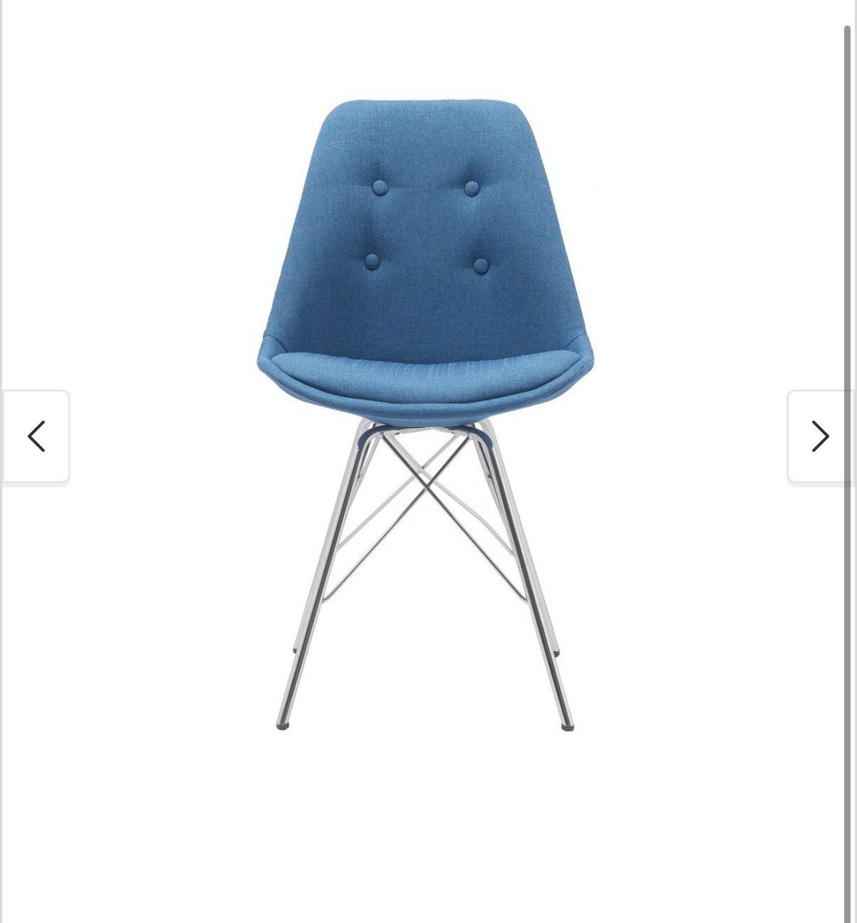 Porthos Home Upholstered Dining Chair with Chrome Metal Legs
