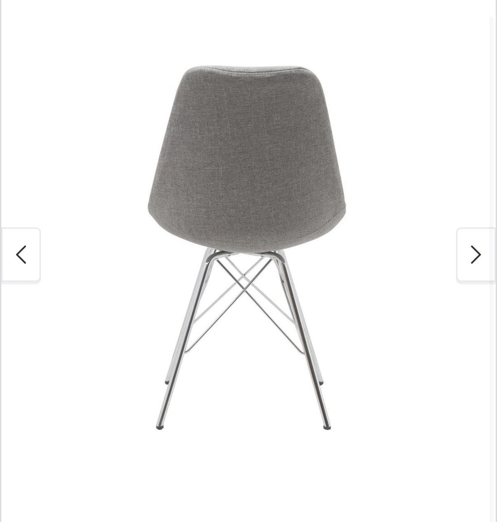 Porthos Home Upholstered Dining Chair with Chrome Metal Legs