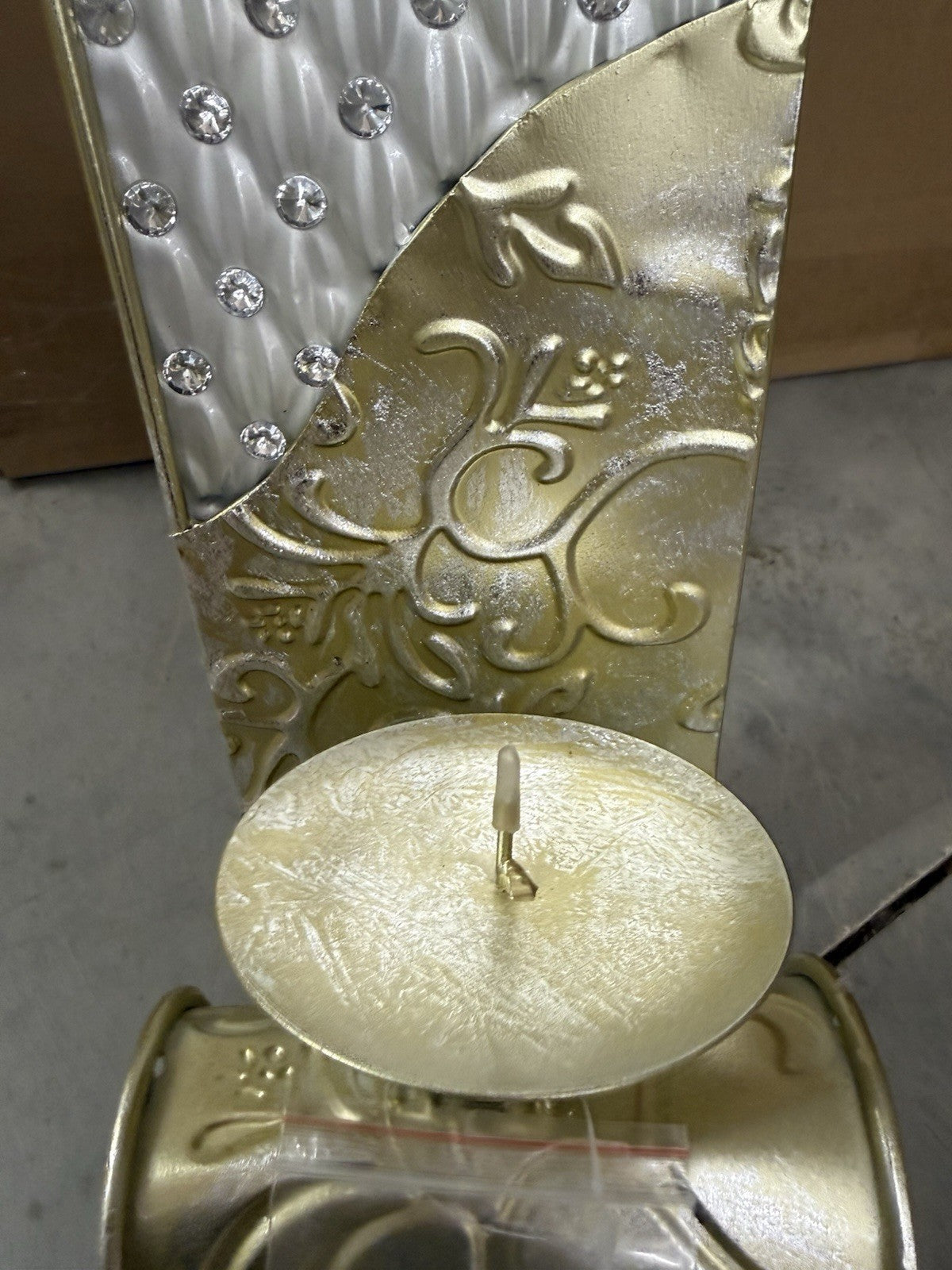 Carrick Design Santorini Metal Wall Sconce Gold Silver 60cm Candle Holder