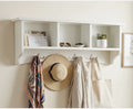 Alaterre Shaker Cottage Wall Coat Rack 3 Cubbies Hooks Ivory BNIB