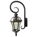 De Markt Outdoor Street Sandra 1 Light Wall Light Lantern, Black Glass Shade