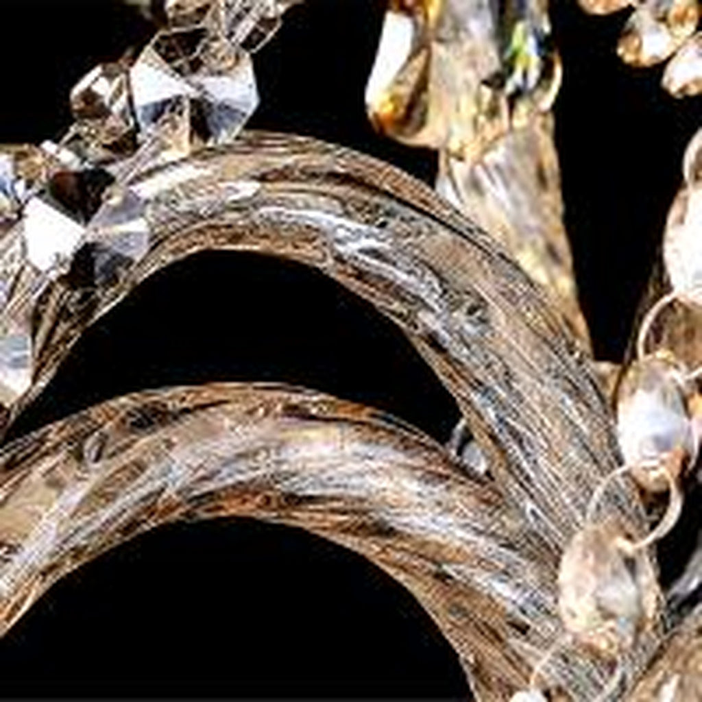 WDW Luxurious Crystal Candelabra Table Lamp 7 Arms Light, Champagne K9 Crystals