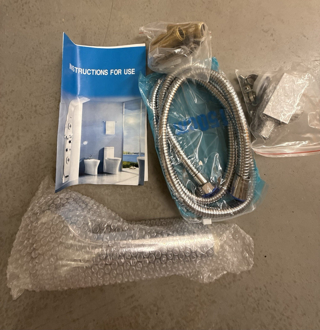 Living & Home 5 Function LED Display Shower Panel System Black FI0454 BNIB