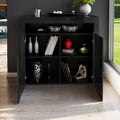 Vladon Sideboard with 2 Doors and 1 Shelf Compartment Gloss Black